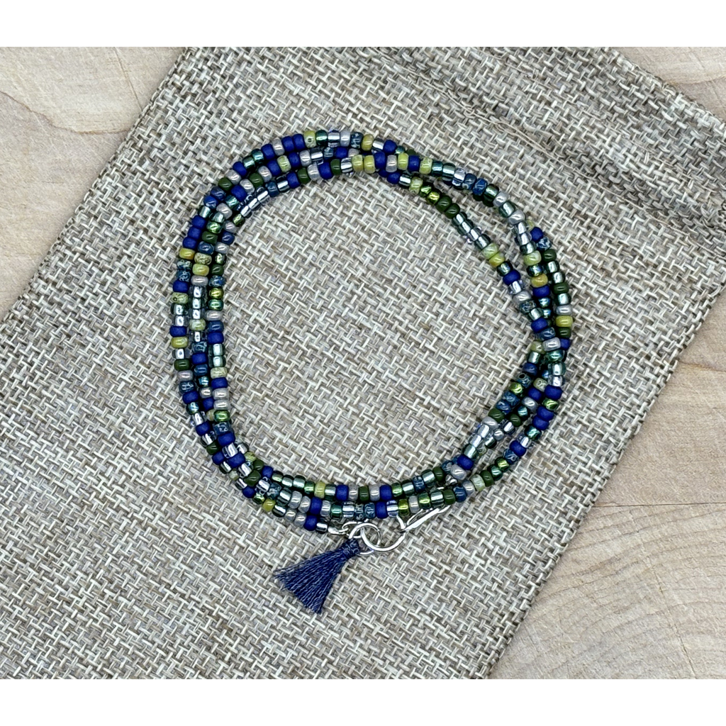 Skinny Seed Bead Wrap - Lakeview Mix