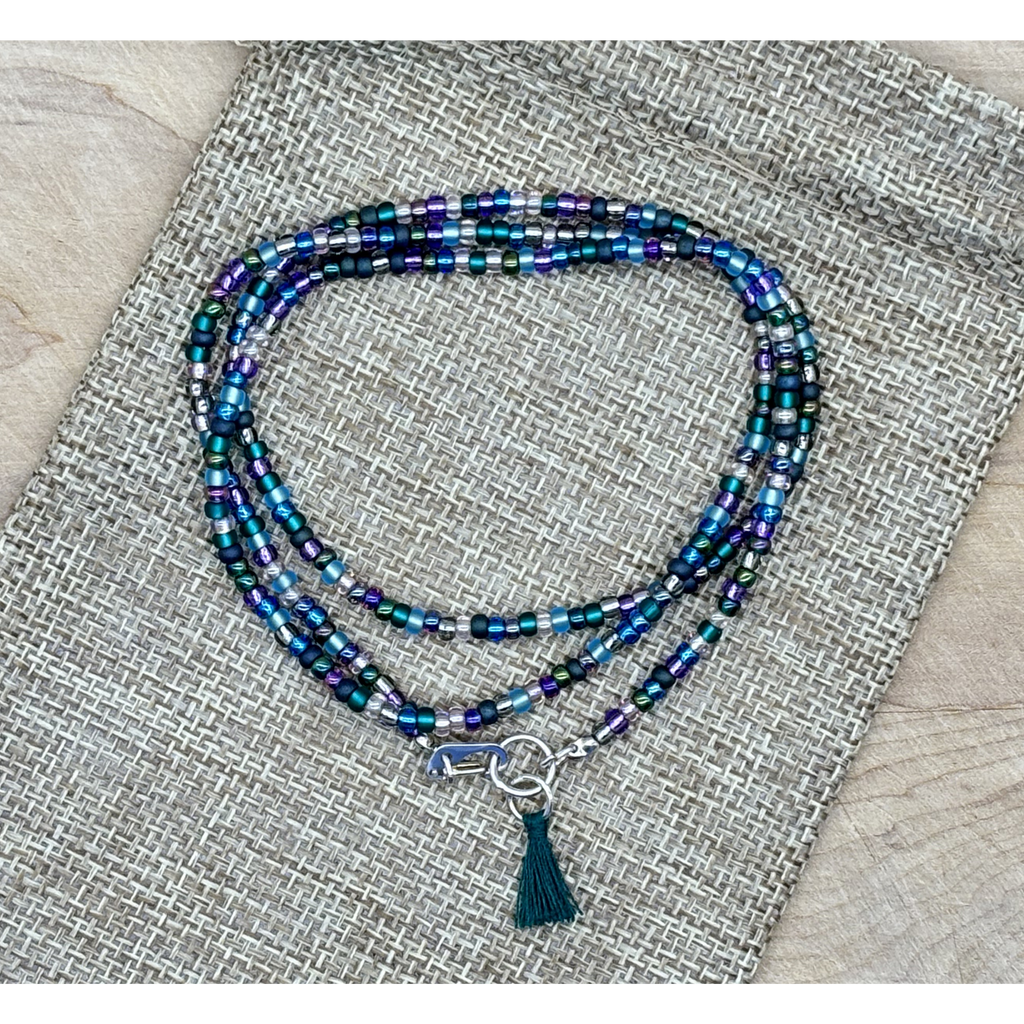 Skinny Seed Bead Wrap - Mermaid's Garden Mix