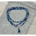 Skinny Seed Bead Wrap - Mermaid's Garden Mix
