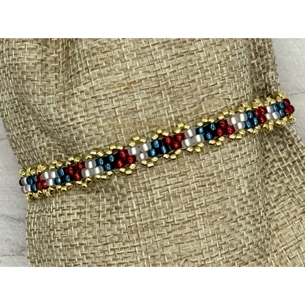 Patriot Gold - Peyote Picot Bracelet