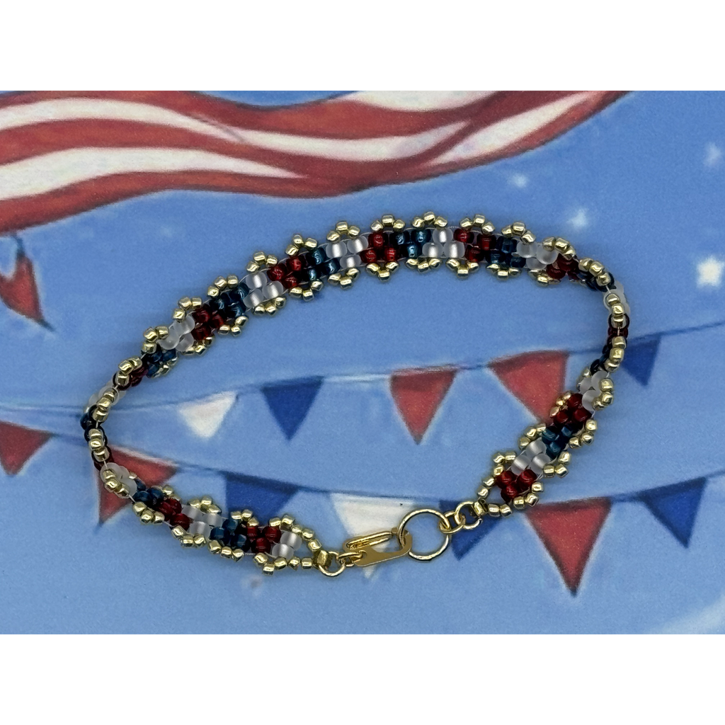 Patriot Gold - Peyote Picot Bracelet