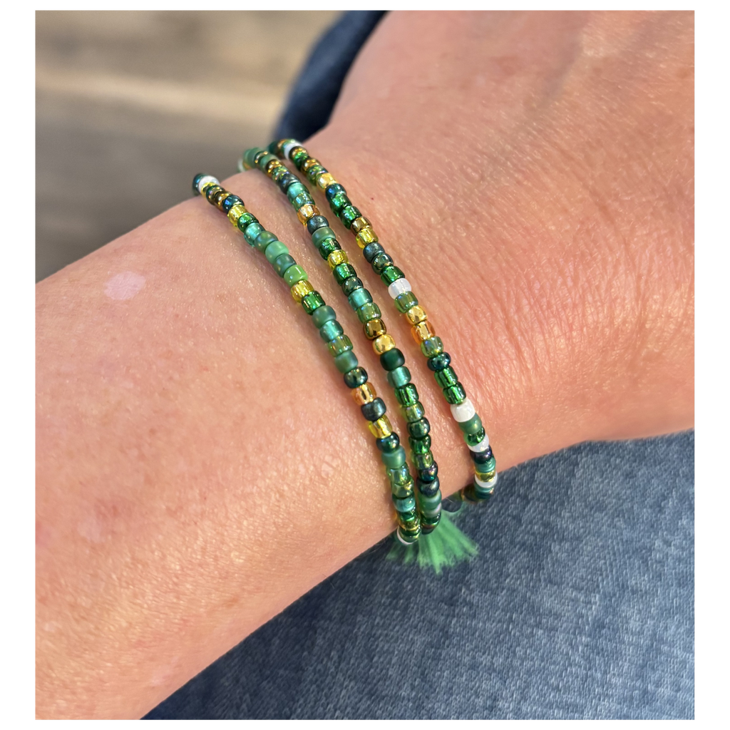 Skinny Seed Bead Wrap - Shamrock Mix