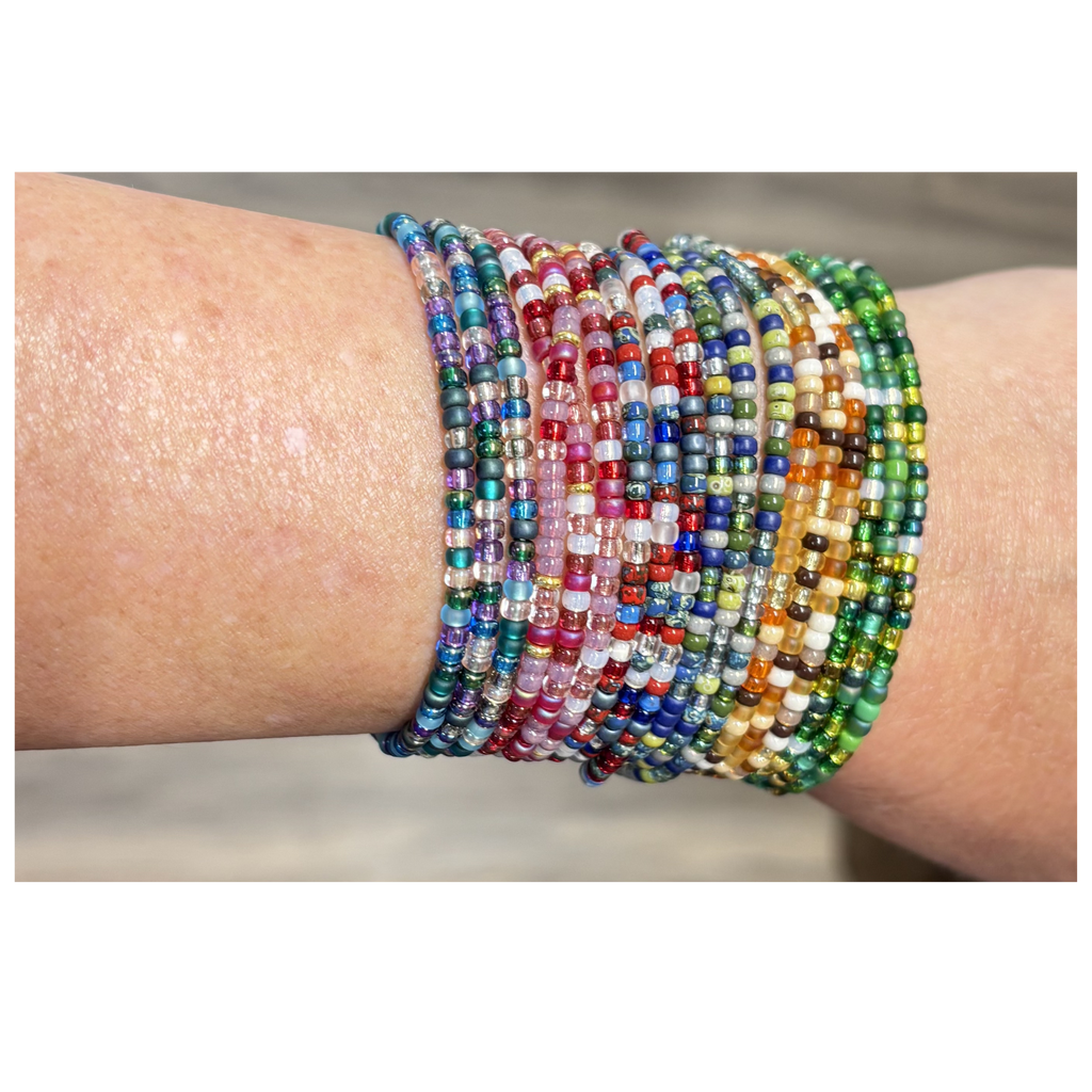 Skinny Seed Bead Wrap - Lakeview Mix