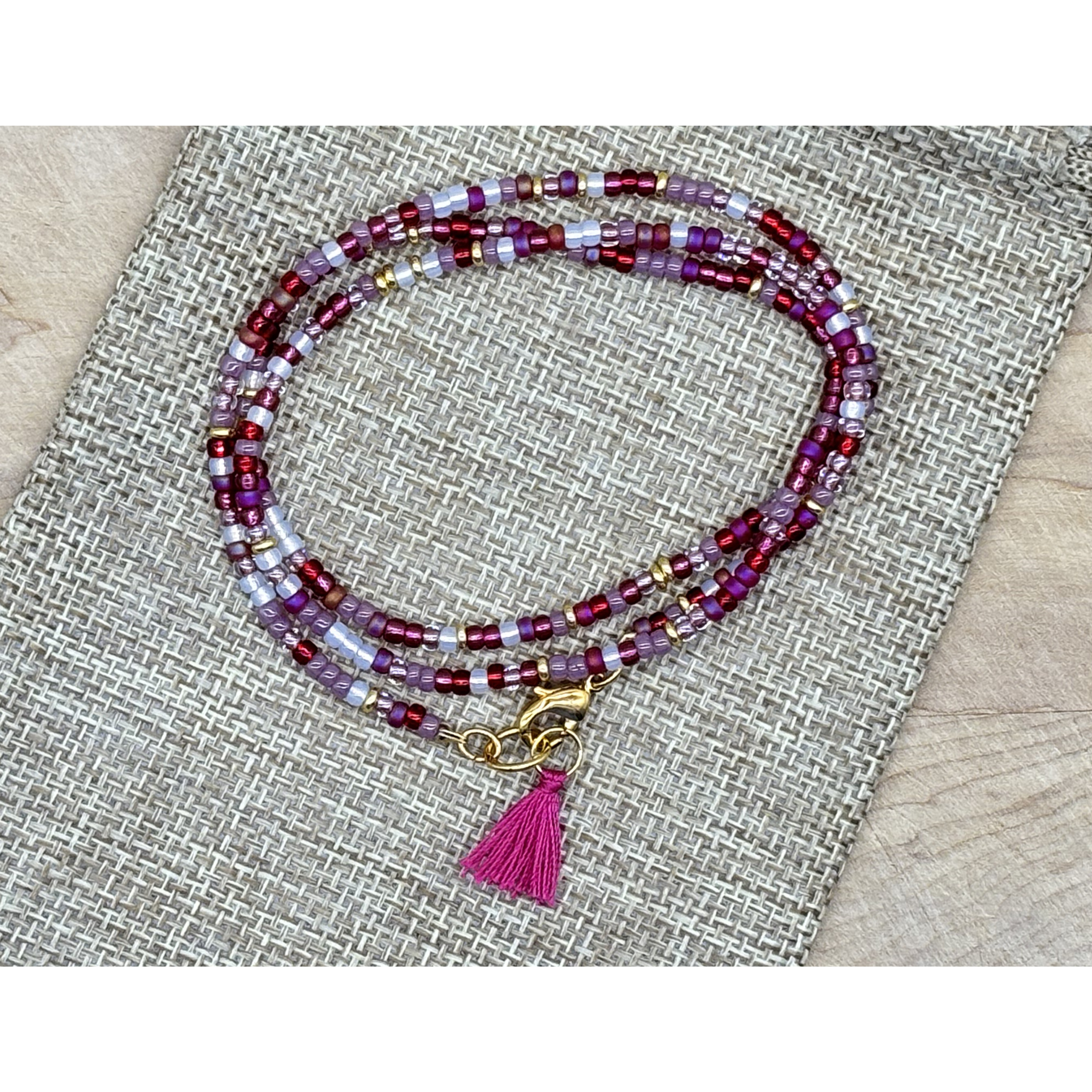 Skinny Seed Bead Wrap - Valentine Mix