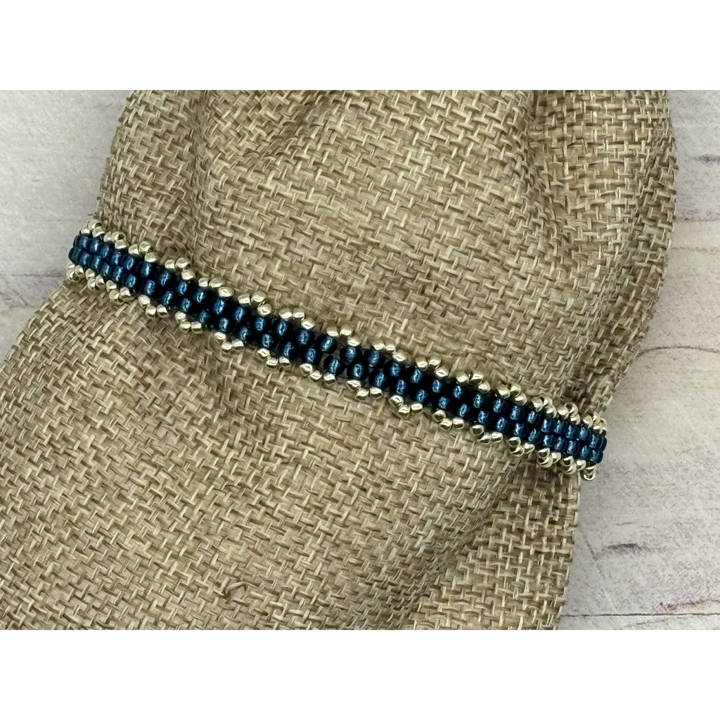 Peyote Picot Bracelet - Blue Zircon