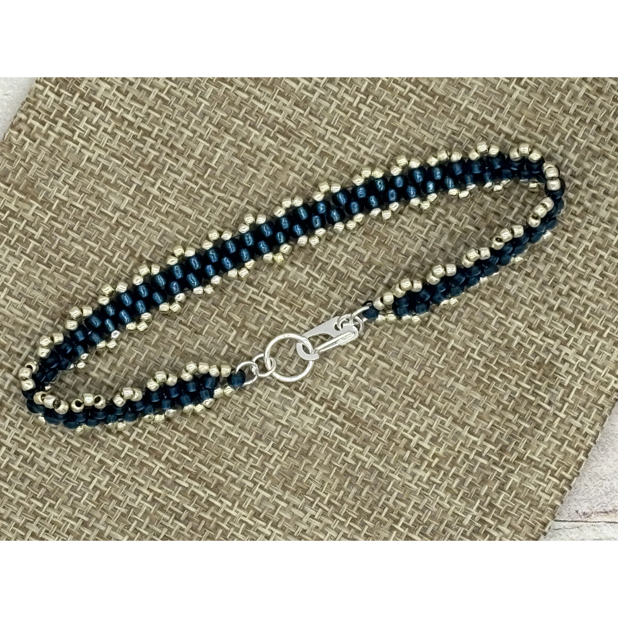 Peyote Picot Bracelet - Blue Zircon