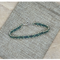 Peyote Picot Bracelet - Olivine Jade (Adjustable)