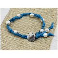Pearls & Suede Bracelet - Sand Dollar