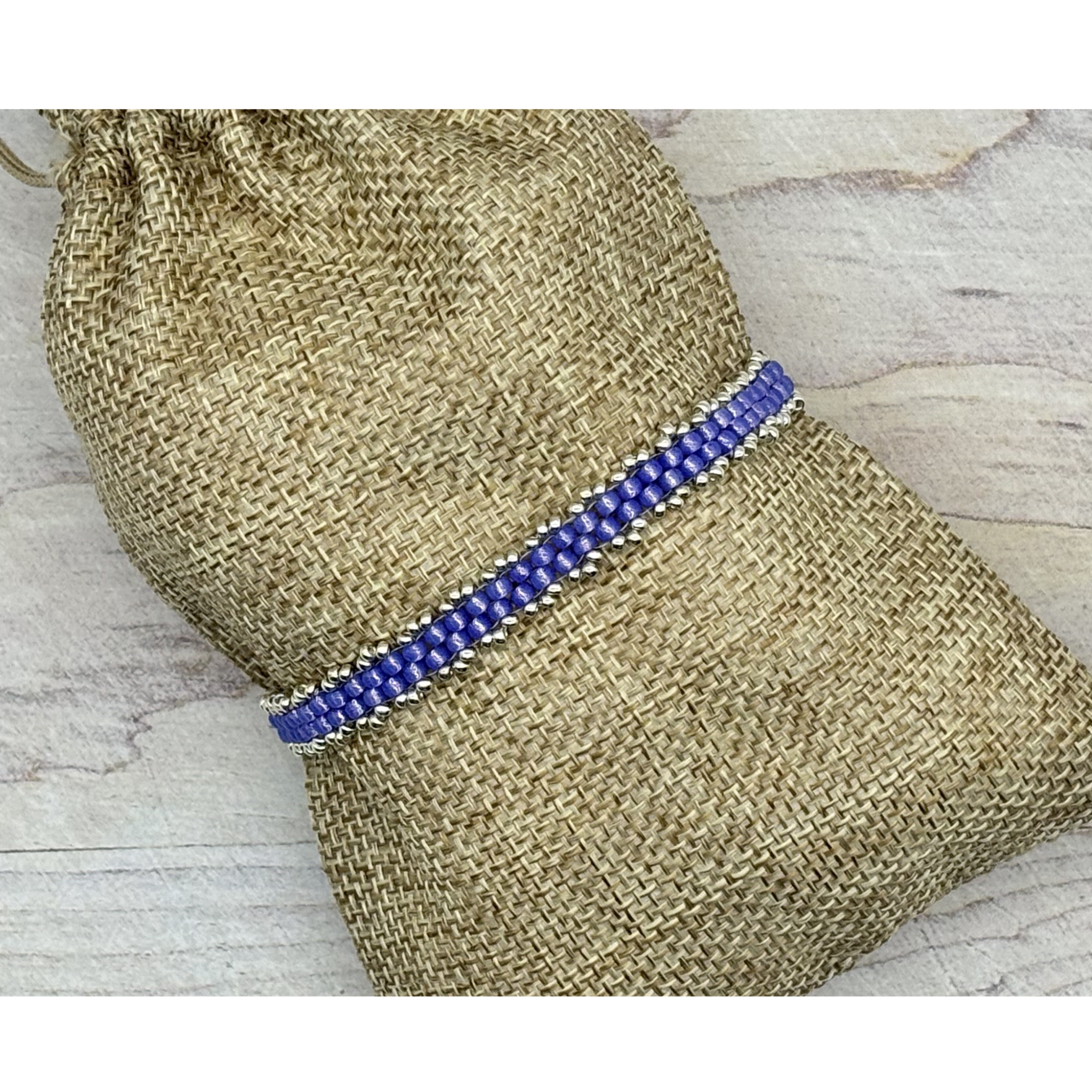 Peyote Picot Bracelet - Violet Alabaster