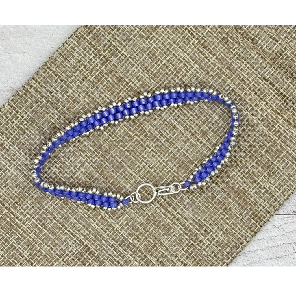 Peyote Picot Bracelet - Violet Alabaster