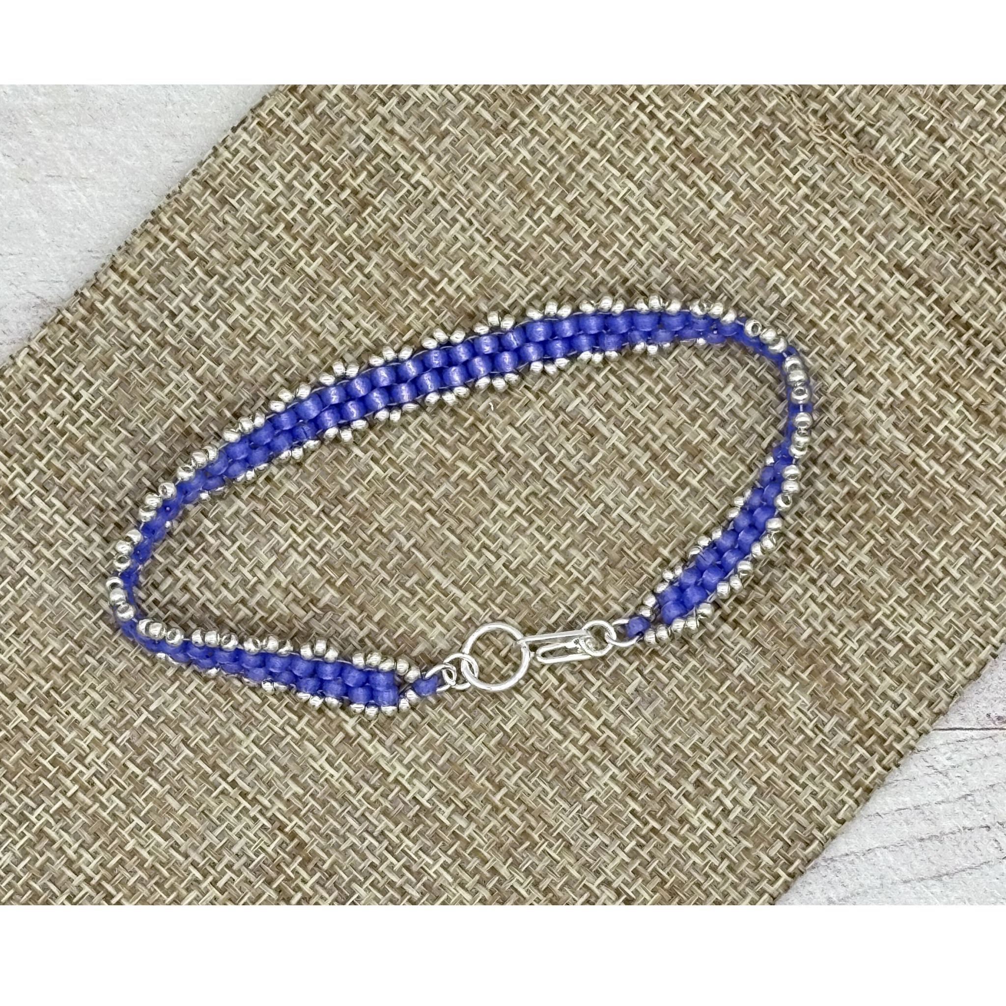 Peyote Picot Bracelet - Violet Alabaster