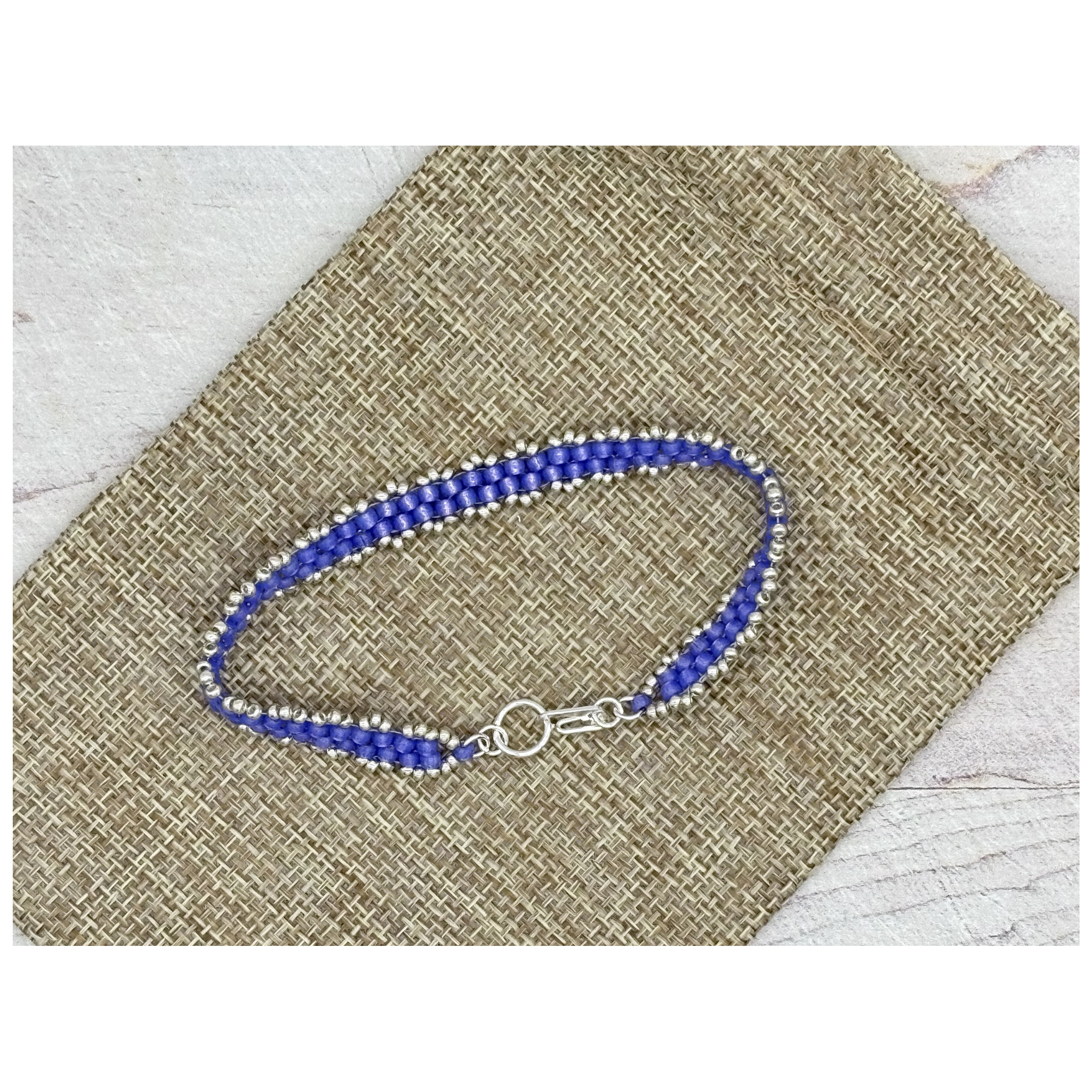 Peyote Picot Bracelet - Violet Alabaster